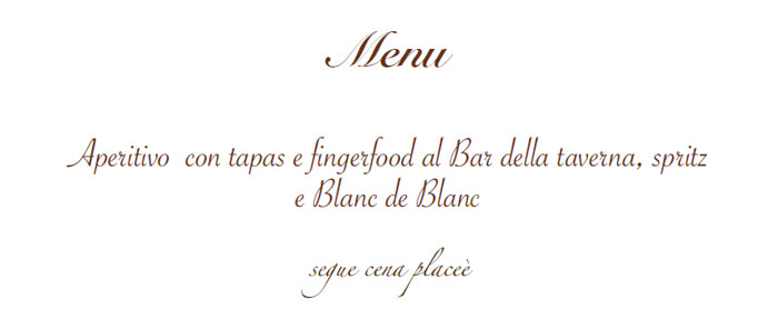 Menu del 23 e 24 marzo alla Taverna di Le Cirque