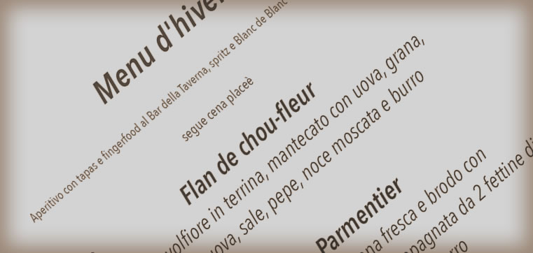 Menu 14 e 15 dicembre 2018