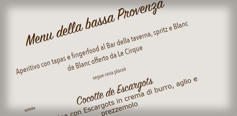 Menu 4 e 5 gennaio 2019