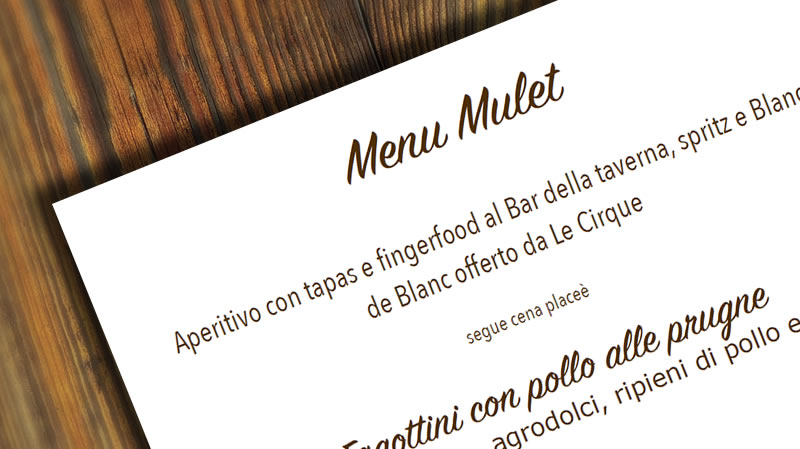 Menu della Taverna del 5 e 6 aprile 2019